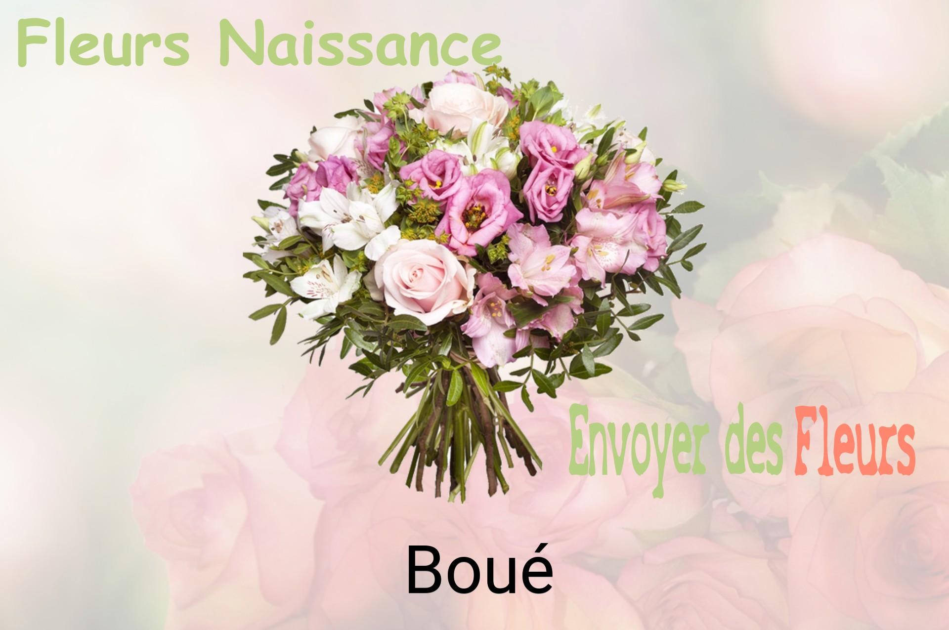 Bouquet de fleurs de naissance livré à Boué